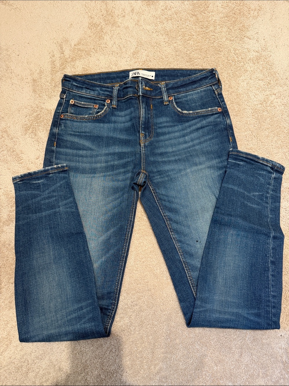 Zara Skinny Blue Stretch Denim Jeans